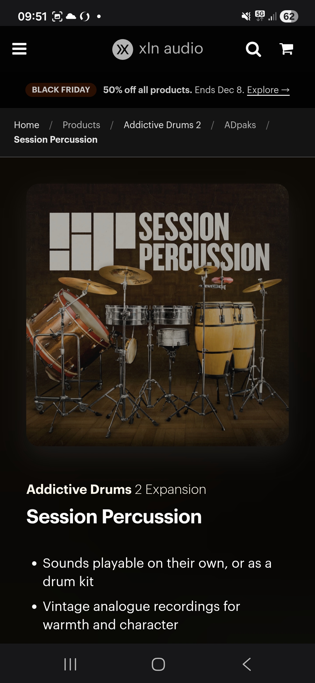 XLN Audio addictive drums 2 + session percussion